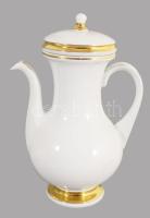 Hollóházi aranycsíkozott mokkás / kávés készlet, jelzett, teljes, hibátlan