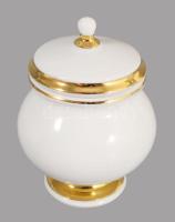 Hollóházi aranycsíkozott mokkás / kávés készlet, jelzett, teljes, hibátlan