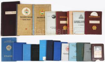 Vegyes igazolvány tétel: vezetői engedély, véradó igazolvány, kék útlevelek, stb., összesen kb 15 db