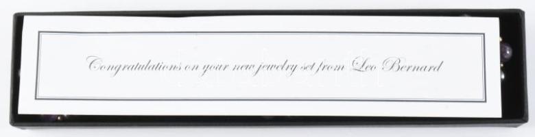 Leo Bernard nyaklánc, ametiszt és hematit szemekkel, díszdobozban