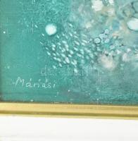 Máriási Masznyik Iván (1928-1997): Kozmikus térben. Olaj, farost, jelezve balra lent, hátoldalon Már...