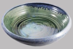 Gorka-Focht Géza (1952-): Asztalközép. Mázas kerámia, jelzés nélkül, hibátlan, d: 39 cm, m: 10 cm