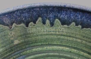 Gorka-Focht Géza (1952-): Asztalközép. Mázas kerámia, jelzés nélkül, hibátlan, d: 39 cm, m: 10 cm