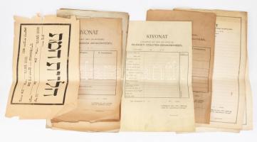 Vegyes judaika témájú nyomtatványok és okmányok