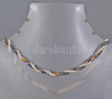 Kétsoros tenyésztett gyöngy nyaklánc, h: 42 cm
