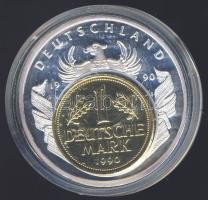 Németország 1990. "Európai valuta" fém emlékérem, közepén kivehető aranyozott 1M T:PP,1-