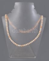 Rózsaszín korall nyaklánc, h: 52 cm