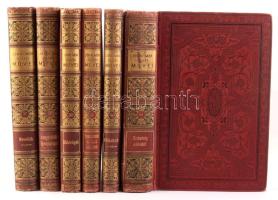 Jókai Mór összes művei. Nemzeti kiadás. 6 kötet. (XX., XXXVI., XXXVII., LXVI., LXXXVI., XCI.) Bp., 1910-1913, Révai. Kiadói aranyozott gerincű egészvászon sorozatkötés, változó állapotban.
