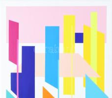 Havasi Emőke (1965-): "City landscape", 2025. Akril, vászon, jelzett a hátoldalán, 50×30 c...