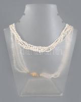 Ötsoros tenyésztett gyöngy nyaklánc, jelzett, h: 50 cm