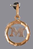 Arany (Au) "M' medál, 18 karátos arany, jelzett, behozatali jegy, 2,4g