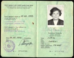 1990 Román útlevél, még szocialista népköztársasági