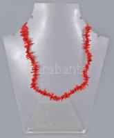 Korall nyaklánc, jelzett, h: 44-48 cm