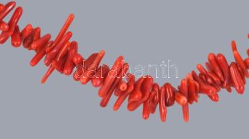 Korall nyaklánc, jelzett, h: 44-48 cm