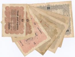 Hét darabos bankjegy tétel az 1848-as szabadságharc időszakából, vegyes tartásban (F szép papír -VG)...