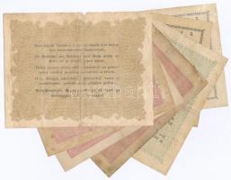 Hét darabos bankjegy tétel az 1848-as szabadságharc időszakából, vegyes tartásban (F szép papír -VG)...
