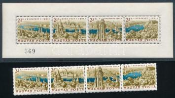 1961 Bélyegnap Panoráma fogazott blokk, 569-es sorszámmal (néhány apró ránc) + négyescsík (140.000) ...