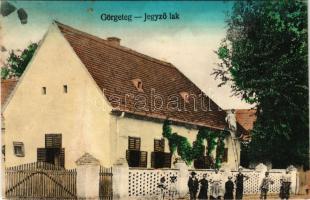 1937 Görgeteg, Jegyzői lak, tetőjavítás létráról