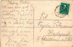 1937 Görgeteg, Jegyzői lak, tetőjavítás létráról