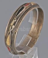 Afrikai karperec ásvány, csont díszítéssel, d: 6,5 cm