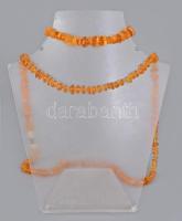 Borostyán nyaklánc és karkötő, jó állapotban