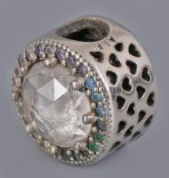 Ezüst(Ag) köves charm Pandora jelzéssel, bruttó: 3,57 g