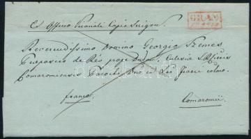 1837 Ex offo levél piros "GRAN FRANCO" bélyegzéssel (Gudlin 250 p)