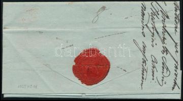 1837 Ex offo levél piros "GRAN FRANCO" bélyegzéssel (Gudlin 250 p)