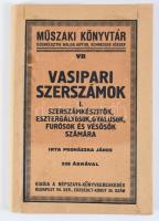 Prohászka János: Vasipari szerszámok I. Szerszámkészítők, esztergályosok, gyalusok, furósok és vésősök számára. Műszaki Könyvtár VII. Bp., 1920, Népszava, 189+3 p. Kiadói papírkötés, javított elülső borítóval, hiányos hátsó borítóval.