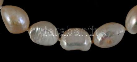 Édesvízi gyöngy nyaklánc, szép állapotban, h: 43 cm