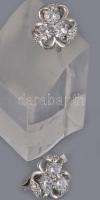 Ezüst (Ag) fülbevalópár kövekkel, jelzett, d: 1,7 cm, bruttó: 6,8 g