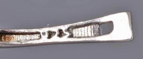 Ezüst (Ag) fülbevalópár kövekkel, jelzett, d: 1,7 cm, bruttó: 6,8 g