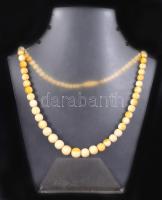 Antik csont nyaklánc, h: 46 cm