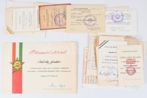 Vegyes kitüntetés viselési igazolványok kb 20 db