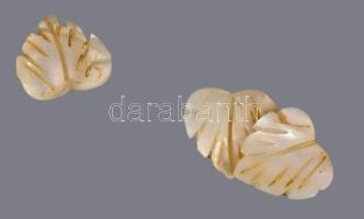 Faragott gyöngyház nyaklánc, h: 64 cm