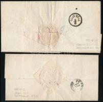 1855-1861 2 db ex offo levél "GRAN" - "GRAN NÁNA" + "GRAN" - "PES...