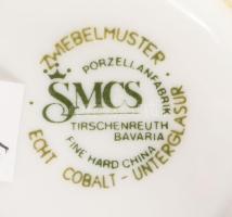 Tirschenreuth hagymamintás kanna, cukortartó és tejkiöntő, jelzett, hibátlan, m: 24 cm alatt