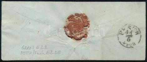~1862 Távolsági levél 5kr bérmentesítéssel, "GRAN" - "PESTH / Früh" (7.000)