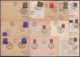 1938-1941 16 db levelezőlap, lap "VISSZATÉRT" bélyegzéssel (Felvidék, Kárpátalja, Erdély, Délvidék)