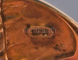 Aranyozott ezüst (Ag) gyűrű kövekkel gazdagon kirakva, jelzett, méret: 51, bruttó: 8,1 g