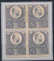 1871 Réznyomat 25kr négyestömb / Mi 13 block of 4