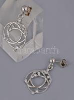 Ezüst (Ag) fülbevalópár, jelzett, d: 2 cm, h: 3,5 cm, bruttó: 4,46 g