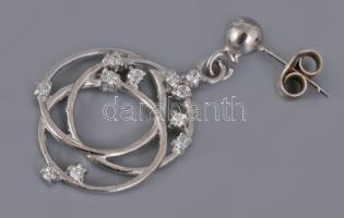 Ezüst (Ag) fülbevalópár, jelzett, d: 2 cm, h: 3,5 cm, bruttó: 4,46 g