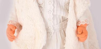 Retro játékbaba, ruhákkal, cipővel m: 54 cm