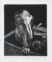 Olvashatatlan jelzéssel: Vanitas, 2011. Vegyes technika (sokszorosított grafika), papír, próbanyomat 1/1 számozással. Üvegezett fakeretben. 11x9