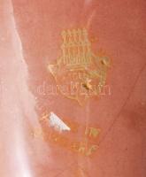 Zsolnay libafigurás eozin ékszertartó, jelzett, ragasztott, m: 14 cm