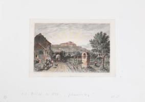 ca 1840 4 db színezett városképes német acélmetszet: Bingen, Rüdesheim, Johannesberg, Bacharach, Pfa...