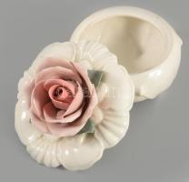 Ens ékszeres edény, rózsa fogóval, jelzett, hibátlan, m: 8,5 cm