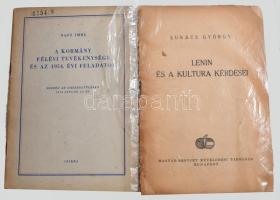 Vegyes kommunista kiadványok, 13 db: Sztálin Leninről.; Gerő Ernő: A magyar népgazdaság ötéves terve...