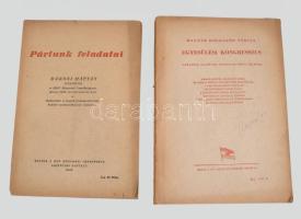 Vegyes kommunista kiadványok, 13 db: Sztálin Leninről.; Gerő Ernő: A magyar népgazdaság ötéves terve...
